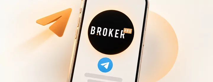 Telegram-канал BrokerPro на экране смартфона